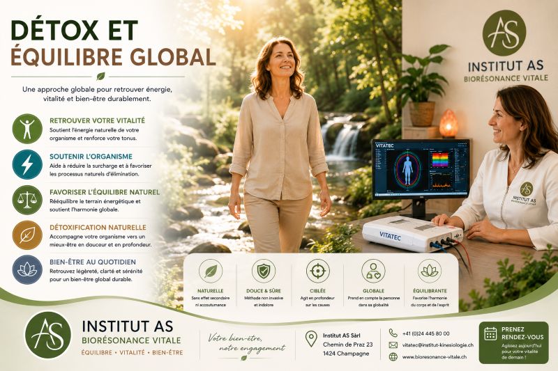 Détox et équilibre global grâce à une approche énergétique favorisant la vitalité et le bien-être.