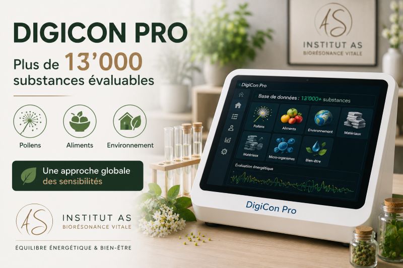 DigiCon Pro de Vitatec avec sa base de données de plus de 13'000 substances évaluables.