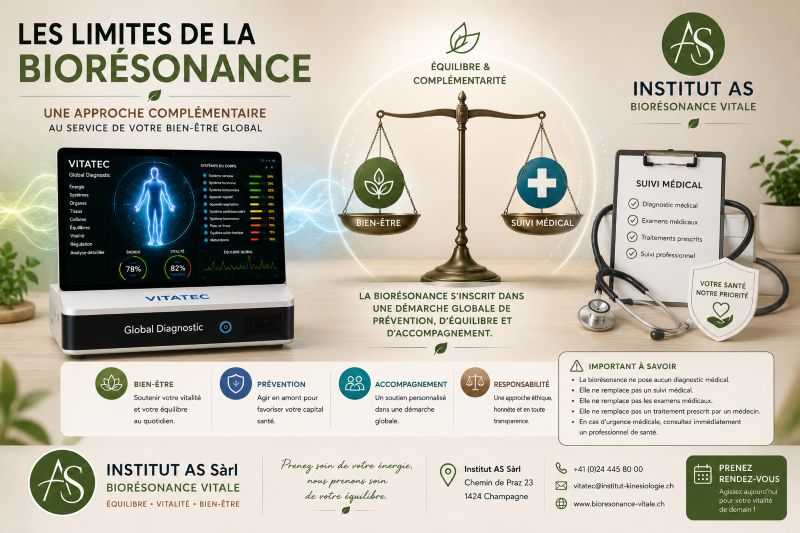 Les limites de la biorésonance et son rôle complémentaire dans une démarche globale de bien-être.