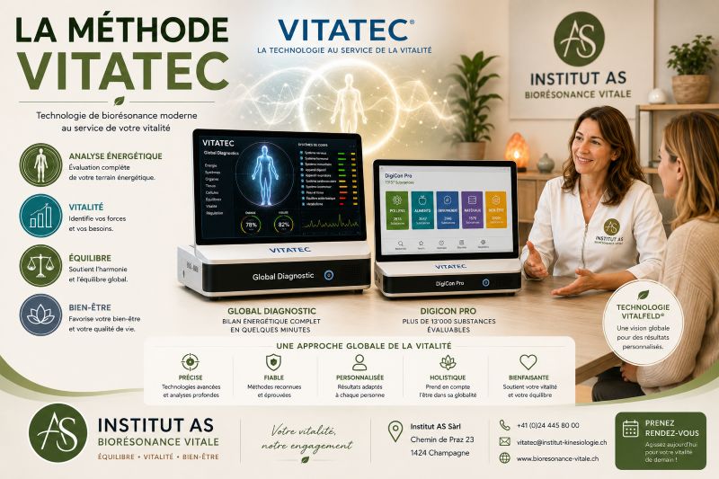La méthode Vitatec avec Global Diagnostic et DigiCon Pro utilisés à l'Institut AS à Champagne.