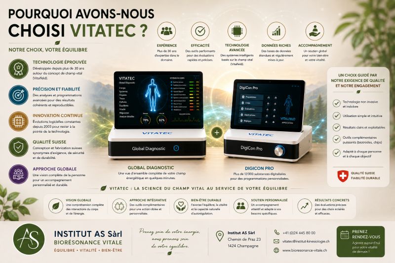 Technologies Vitatec Global Diagnostic et DigiCon Pro choisies par l'Institut AS.