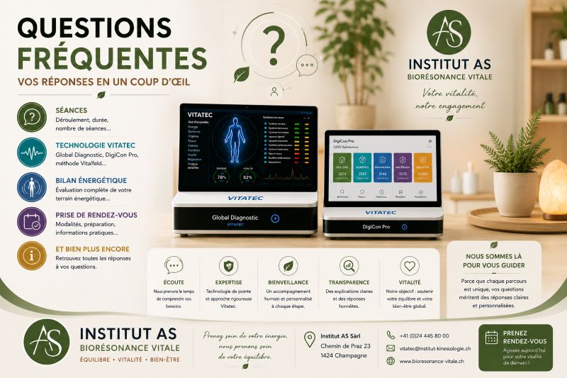 Questions fréquentes sur la biorésonance et les consultations à l'Institut AS.